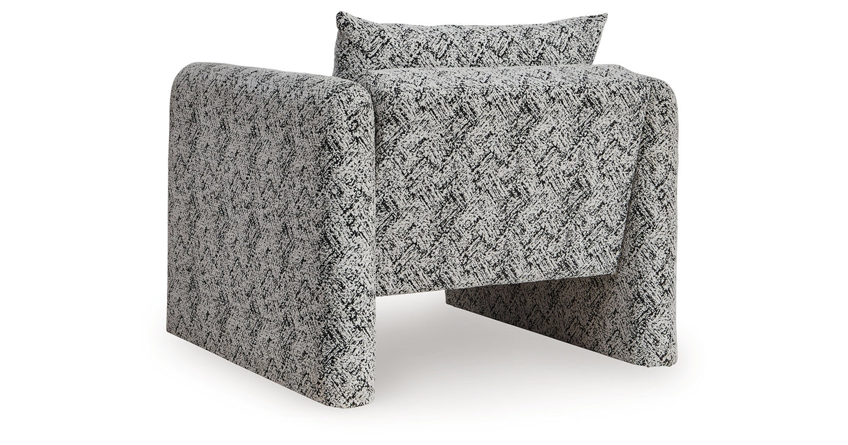 Kenbell Black/White Accent Chair from Ashley Furniture - Luna Furniture