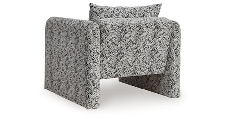 Kenbell Black/White Accent Chair from Ashley Furniture - Luna Furniture