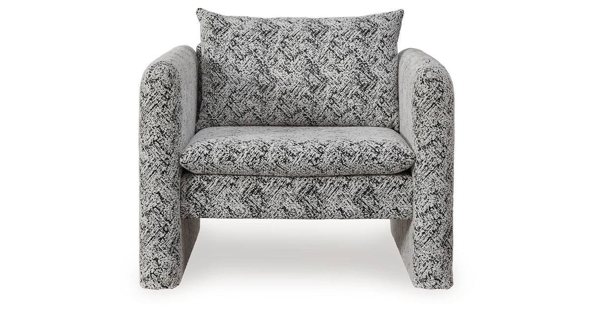 Kenbell Black/White Accent Chair from Ashley Furniture - Luna Furniture