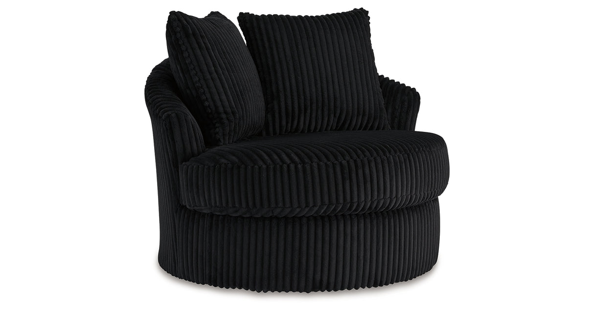 Gramwell Onyx Oversized Swivel Accent Chair from Ashley Furniture - Luna Furniture
