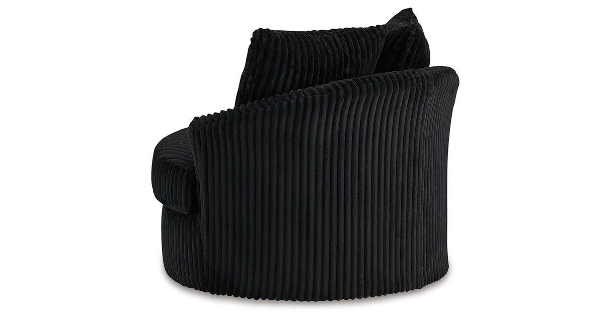 Gramwell Onyx Oversized Swivel Accent Chair from Ashley Furniture - Luna Furniture