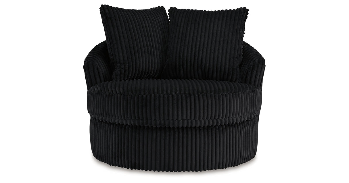 Gramwell Onyx Oversized Swivel Accent Chair from Ashley Furniture - Luna Furniture