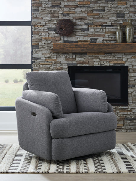 Alainmont Salt and Pepper Swivel Power Recliner from Ashley - Luna Furniture
