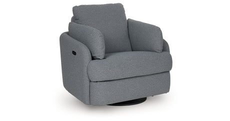 Alainmont Salt and Pepper Swivel Power Recliner from Ashley - Luna Furniture