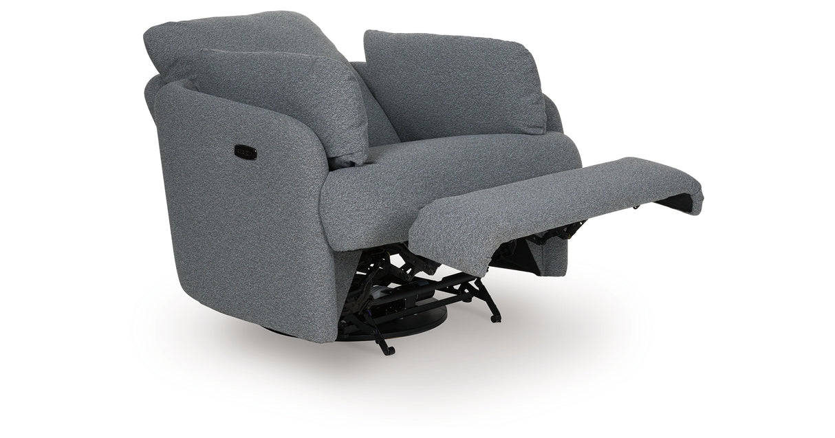 Alainmont Salt and Pepper Swivel Power Recliner from Ashley - Luna Furniture