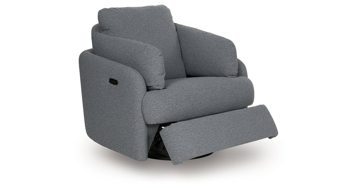 Alainmont Salt and Pepper Swivel Power Recliner from Ashley - Luna Furniture