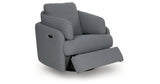 Alainmont Salt and Pepper Swivel Power Recliner from Ashley - Luna Furniture