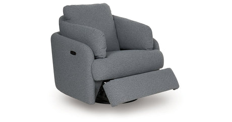 Alainmont Salt and Pepper Swivel Power Recliner from Ashley - Luna Furniture