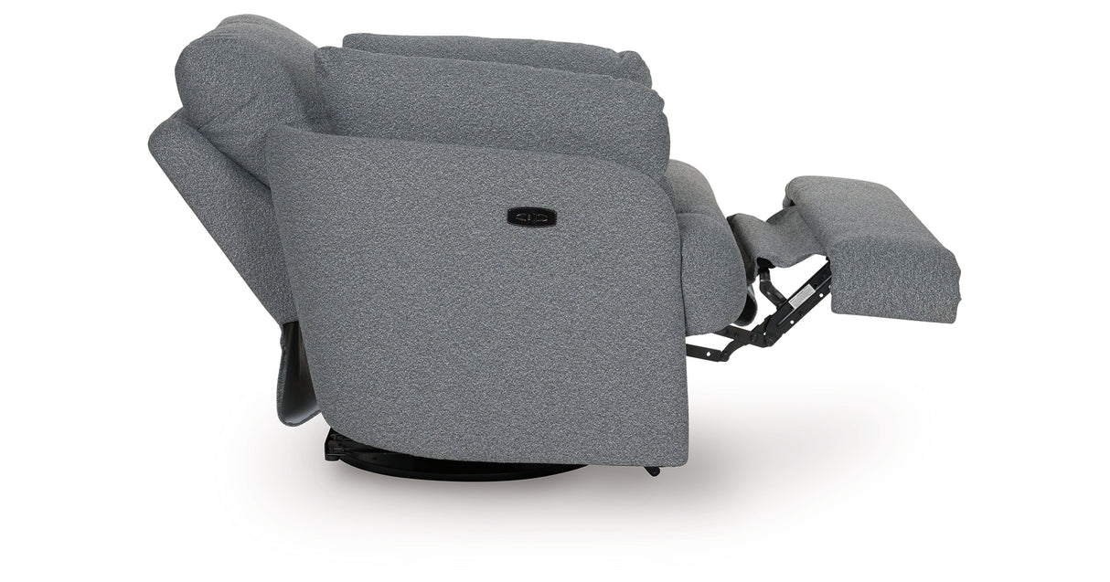 Alainmont Salt and Pepper Swivel Power Recliner from Ashley - Luna Furniture