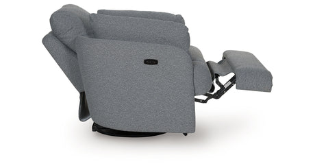 Alainmont Salt and Pepper Swivel Power Recliner from Ashley - Luna Furniture