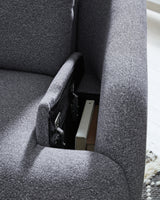 Alainmont Salt and Pepper Swivel Power Recliner from Ashley - Luna Furniture