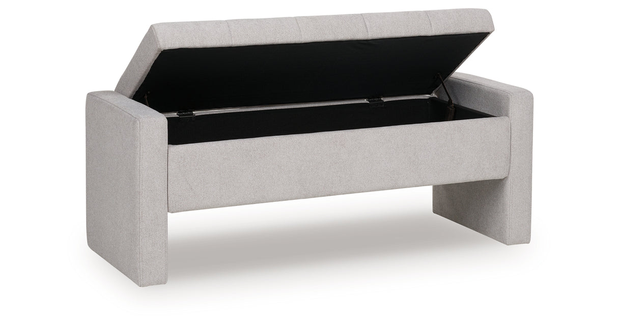 Akselman Gray Storage Bench from Ashley - Luna Furniture