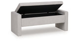 Akselman Gray Storage Bench from Ashley - Luna Furniture