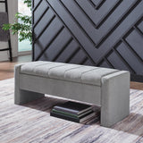 Akselman Gray Storage Bench from Ashley - Luna Furniture
