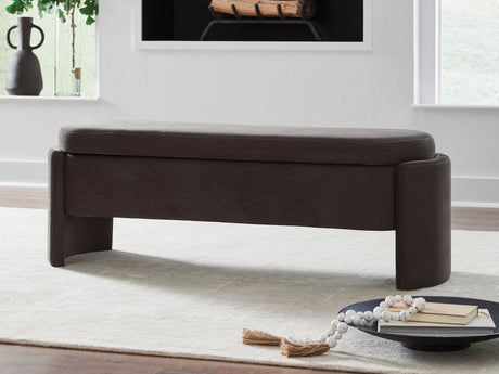 Vavuniya Brown Storage Bench from Ashley - Luna Furniture