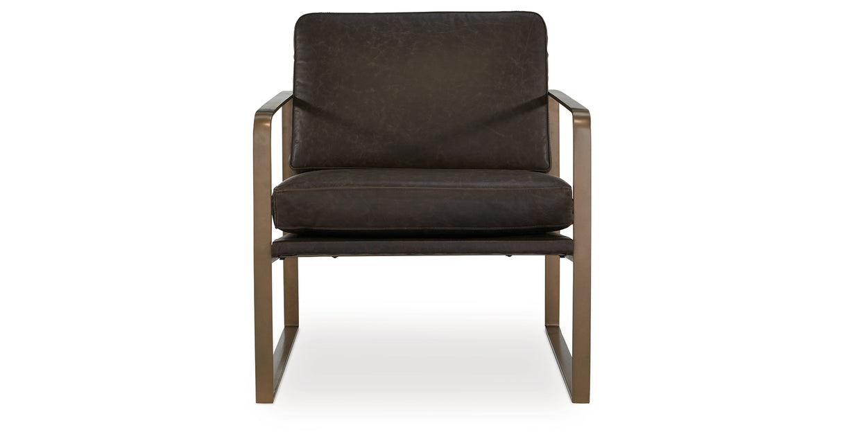 Bradett Dark Brown/Gold Finish Accent Chair from Ashley - Luna Furniture