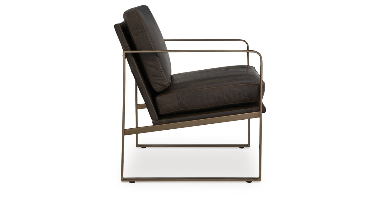 Bradett Dark Brown/Gold Finish Accent Chair from Ashley - Luna Furniture