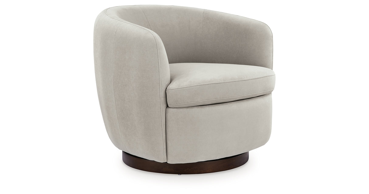 Annbury Light Beige Swivel Accent Chair from Ashley - Luna Furniture