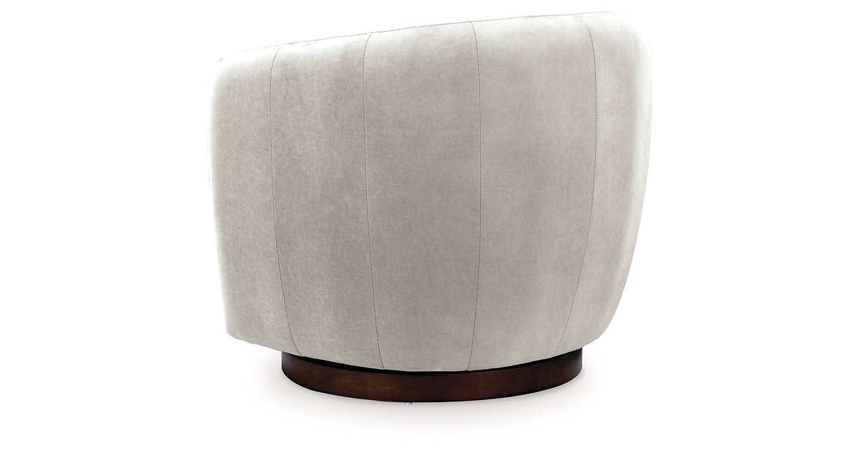 Annbury Light Beige Swivel Accent Chair from Ashley - Luna Furniture