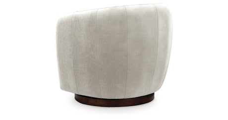 Annbury Light Beige Swivel Accent Chair from Ashley - Luna Furniture