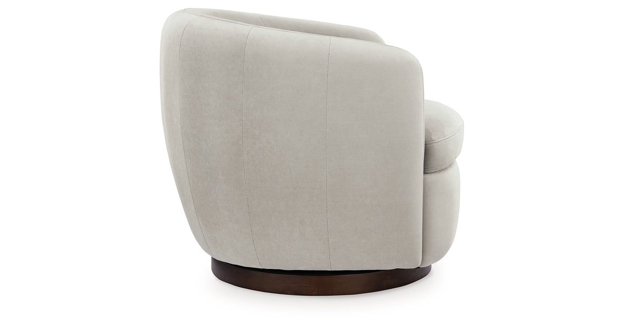 Annbury Light Beige Swivel Accent Chair from Ashley - Luna Furniture