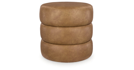 Ummi Caramel Swivel Accent Ottoman from Ashley - Luna Furniture