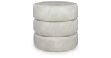Ummi Bone Swivel Accent Ottoman from Ashley - Luna Furniture