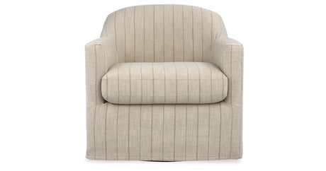 Valwick Cream/Brown Swivel Accent Chair from Ashley - Luna Furniture