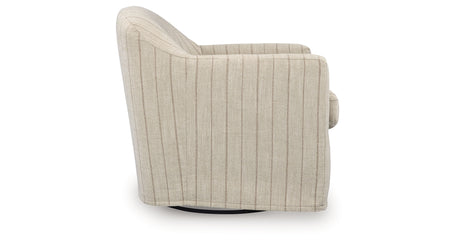 Valwick Cream/Brown Swivel Accent Chair from Ashley - Luna Furniture