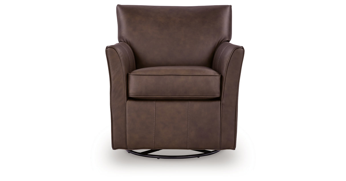 Braydunn Espresso Brown Swivel Glider Accent Chair from Ashley Furniture - Luna Furniture