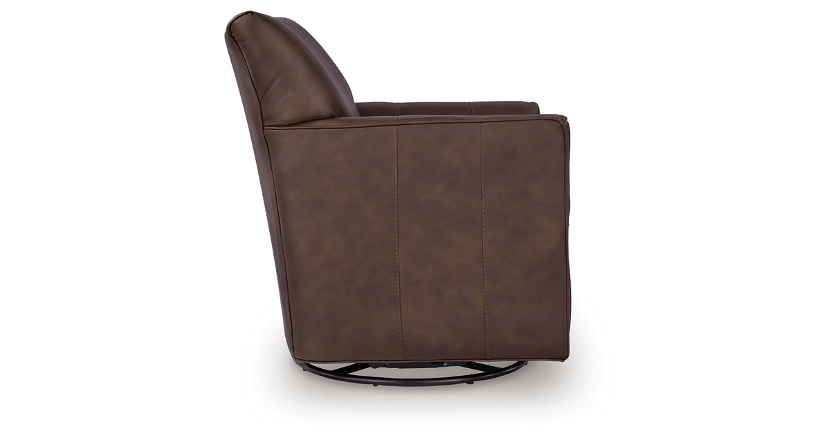 Braydunn Espresso Brown Swivel Glider Accent Chair from Ashley Furniture - Luna Furniture