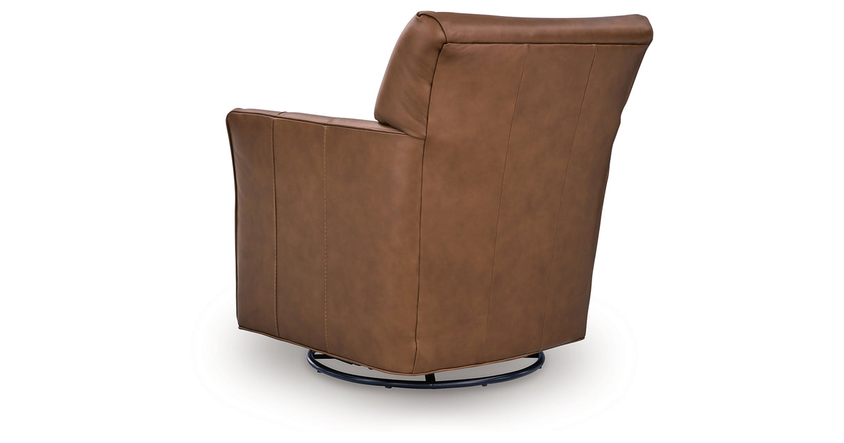 Braydunn Caramel Swivel Glider Accent Chair from Ashley - Luna Furniture