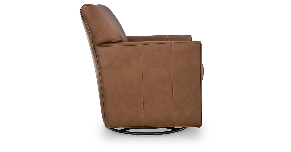 Braydunn Caramel Swivel Glider Accent Chair from Ashley - Luna Furniture