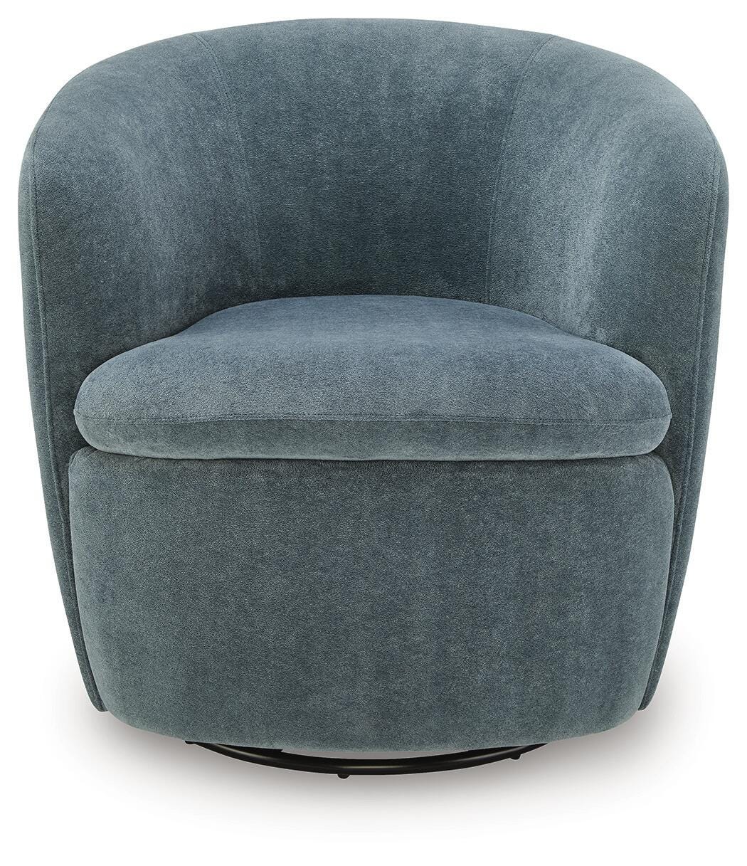 Leemont Mist Swivel Accent Chair from Ashley - Luna Furniture