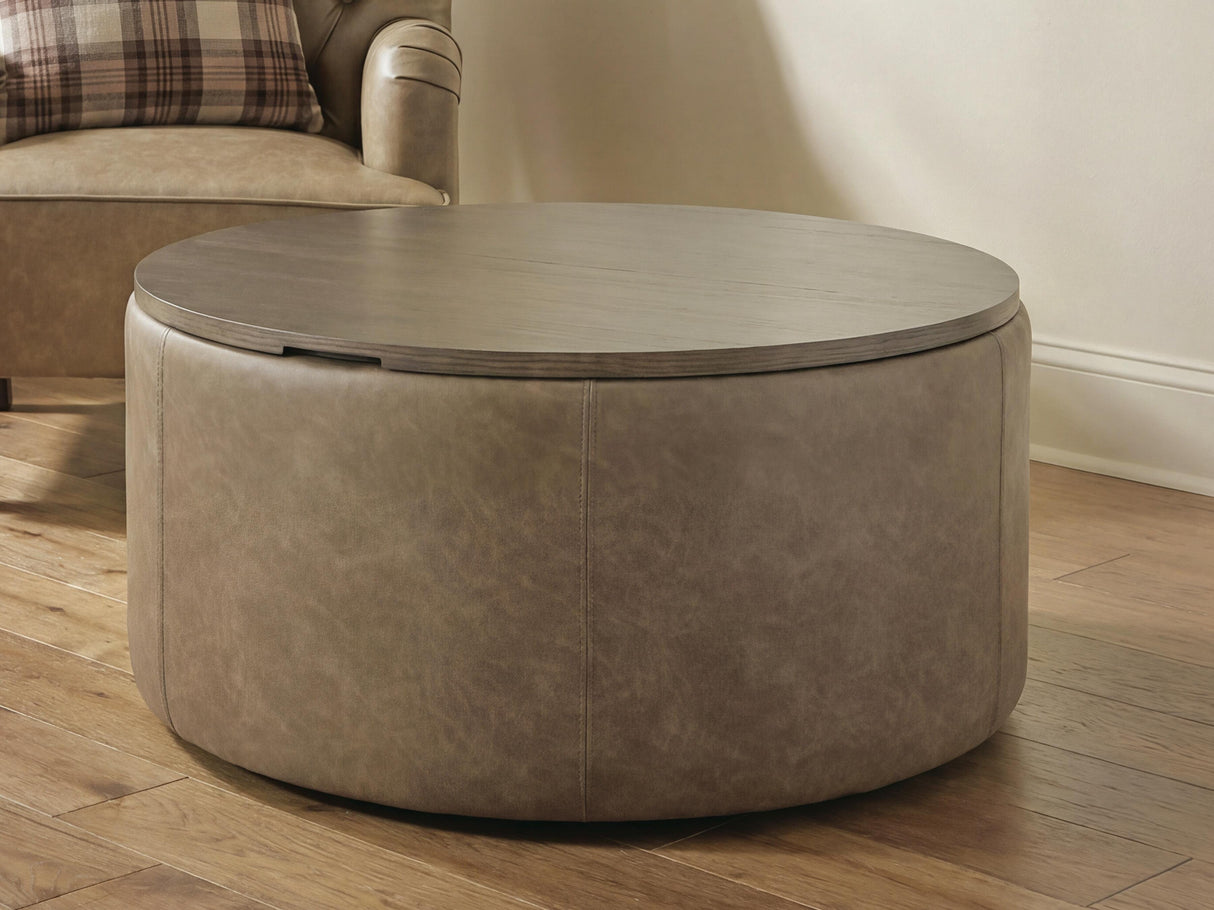 Bethanstone Warm Brown Storage Ottoman from Ashley - Luna Furniture