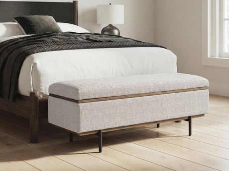 Dettaford Next-Gen Nuvella Stone Storage Bench from Ashley - Luna Furniture