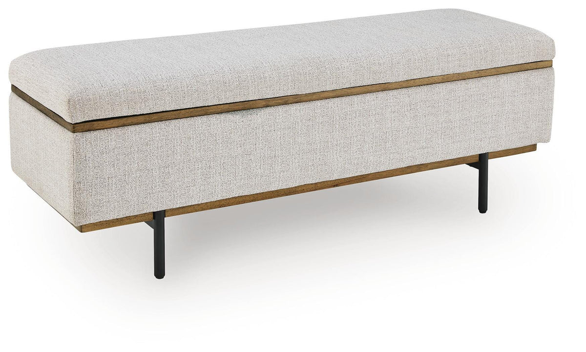 Dettaford Next-Gen Nuvella Stone Storage Bench from Ashley - Luna Furniture