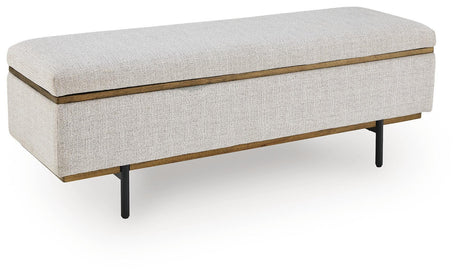 Dettaford Next-Gen Nuvella Stone Storage Bench from Ashley - Luna Furniture