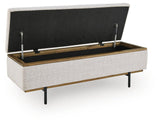 Dettaford Next-Gen Nuvella Stone Storage Bench from Ashley - Luna Furniture