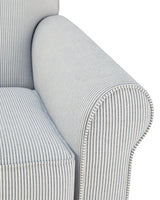 Searcy White/Navy Swivel Glider Accent Chair from Ashley - Luna Furniture