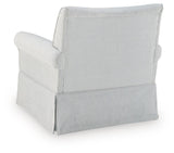 Searcy White/Navy Swivel Glider Accent Chair from Ashley - Luna Furniture