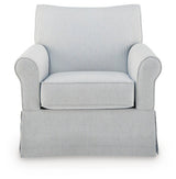 Searcy White/Navy Swivel Glider Accent Chair from Ashley - Luna Furniture