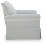 Searcy White/Navy Swivel Glider Accent Chair from Ashley - Luna Furniture