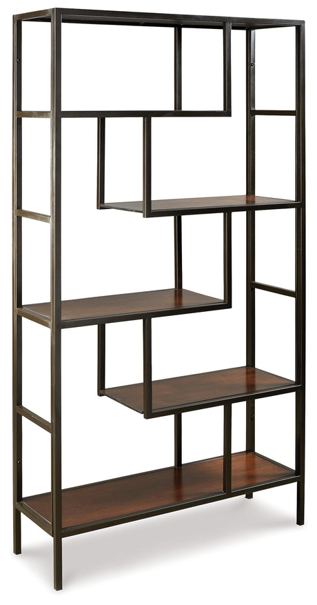 Frankwell Brown/Black Bookcase from Ashley - Luna Furniture