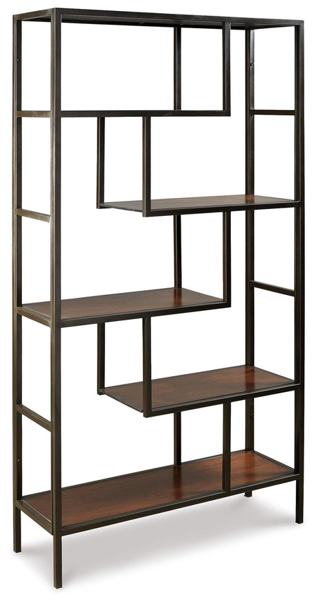 Frankwell Brown/Black Bookcase from Ashley - Luna Furniture