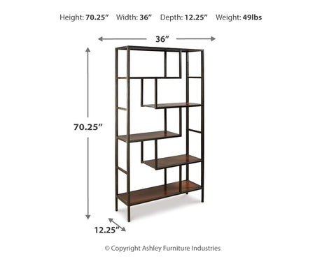 Frankwell Brown/Black Bookcase from Ashley - Luna Furniture