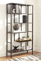Frankwell Brown/Black Bookcase from Ashley Furniture - Luna Furniture
