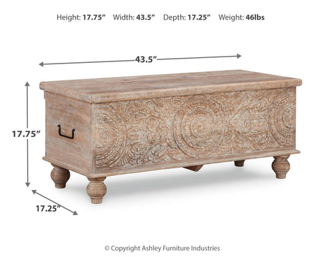 Fossil Ridge Beige Storage Bench from Ashley - Luna Furniture
