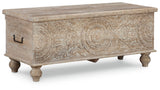 Fossil Ridge Beige Storage Bench from Ashley - Luna Furniture