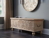 Fossil Ridge Beige Storage Bench from Ashley - Luna Furniture